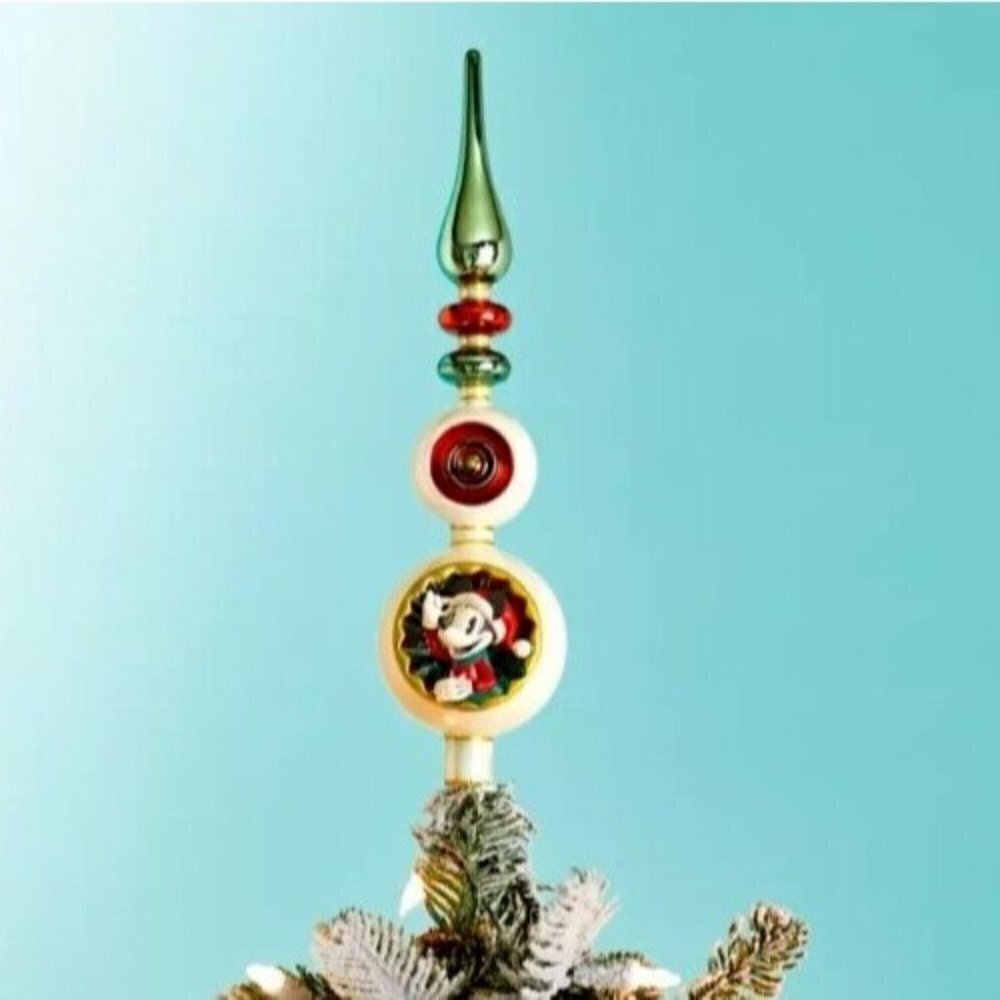 Vintage Style Disney Mickey and Minnie Mouse Holiday Tree Topper NIB